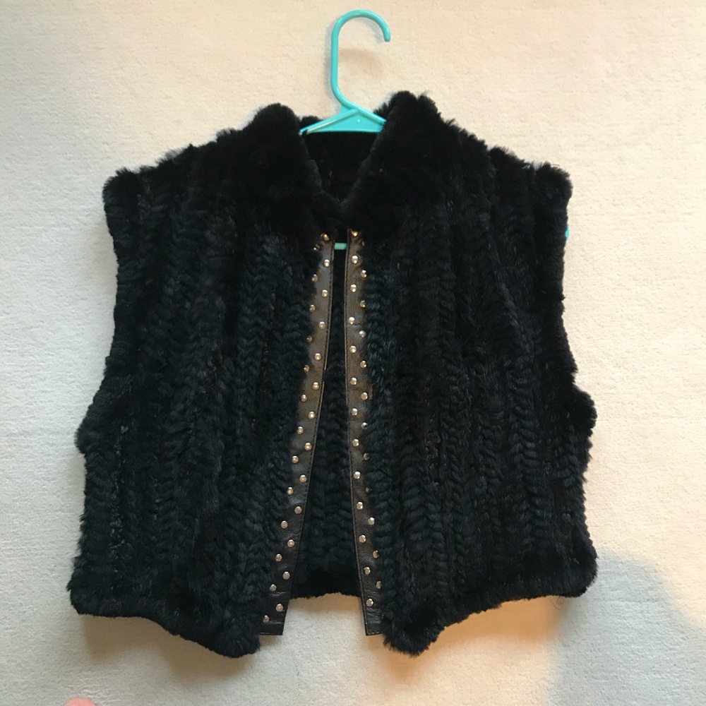Studded fur vest